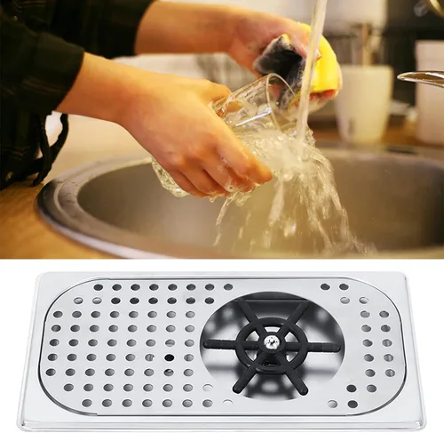 Vista 2 de Enjuagadora de vidrio, jarra de leche de acero inoxidable para taza de té, limpiador de jarra, enjuague para fregadero para el hogar, cocina, bar