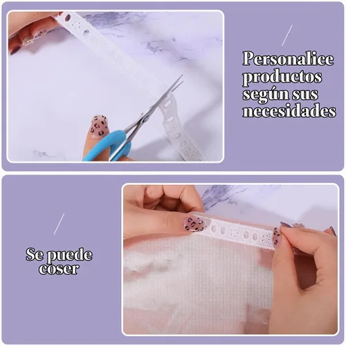 Vista 4 de CHGCRAFT 16 yardas de algodón blanco con ojales de encaje bordado, borde de cinta de algodón floral, cinta de encaje bordada, accesorios