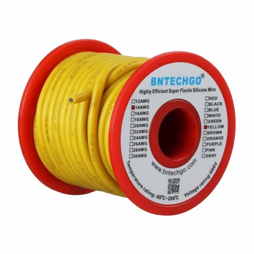 Vista 21 de BNTECHGO Carrete de alambre de silicona calibre 14 20 pies rojo y 20 pies negro flexible 14 AWG alambre de cobre estañado trenzado