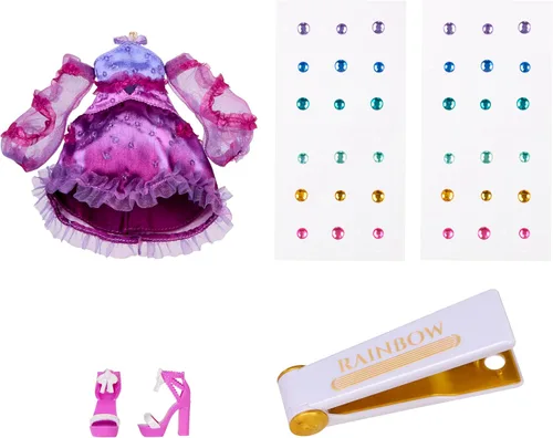 Vista 10 de Rainbow High Be Dazzling Fashion Dolls- Noemie Violette (Purple) with Bedazzler Tool and Sparkle Gems