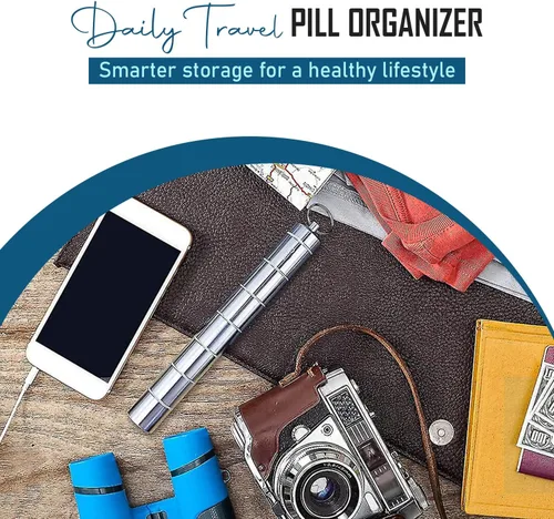 Vista 2 de Zam-Zam Organizador diario de píldoras Organizador de pastillas portátil de 7 días Recipiente de píldoras de viaje de gran capacidad Práctico