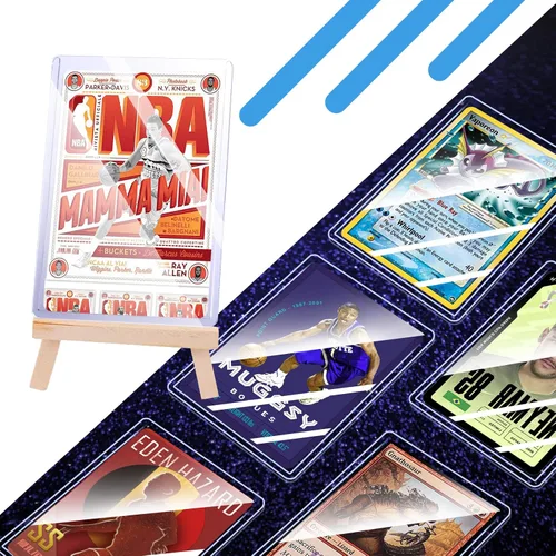 Vista 5 de 32 unidades de carga superior para tarjetas, JIQEZNL fundas duras de 35 puntos, fundas de 3" x 4" de plástico duro, fundas para tarjetas