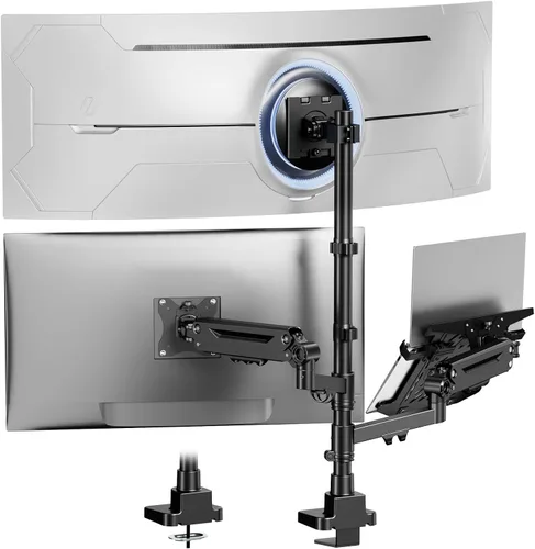Vista 9 de PUTORSEN Soporte de escritorio para monitor cuádruple, 4 pantallas, 17-32