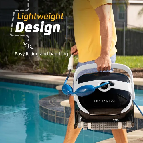 Vista 5 de Dolphin (Modelo 2025) Explorer E25 Robot limpiador de piscinas con Wi-Fi, ideal para piscinas de hasta 15,24 m - Cepillo de limpieza de línea
