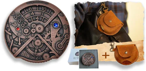 Vista 8 de Juego de dados de ruleta único 7 en 1 de metal DND para juegos de rol de mesa, dados giratorios para juegos de rol, juegos de dados DND equilibrados