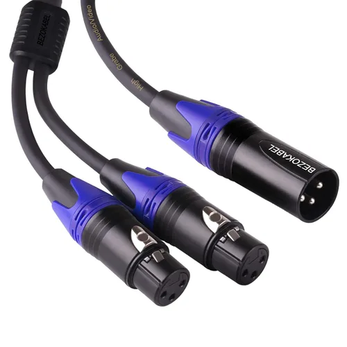 Vista 7 de Divisor XLR, cable divisor XLR equilibrado macho a 2 hembras, cable divisor XLR Y de 3 pines - 1 pie