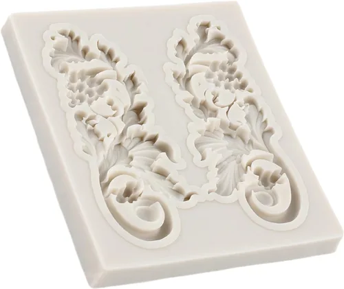 Vista 7 de Moldes barrocos de silicona para decoración de pasteles, decoración de cupcakes, pasta de goma de chocolate, pasta de caramelo y arcilla polimérica