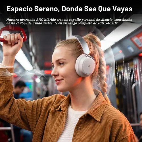 Vista 2 de havit Auriculares con cancelación de ruido sobre la oreja, auriculares inalámbricos Bluetooth con tiempo de reproducción de 132 horas, carga rápida