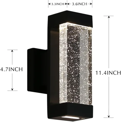 Vista 9 de Cerdeco Lámpara de pared para exteriores de 11.4 pulgadas, cristal