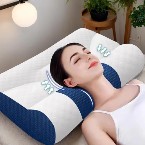 Vista 3 de Almohada cervical con diseño ergonómico (azul 15.7x23.6 in)