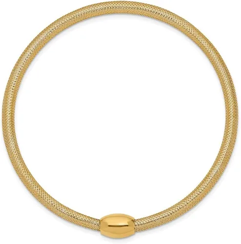 Vista 2 de Pulsera de malla elástica de oro amarillo de 14 quilates de 7.25", Metal