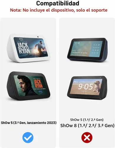 Vista 7 de Maxonar Soporte para Echo Show 5 (3ª generación), soporte giratorio de inclinación ajustable, base antideslizante, magnético fuerte, compatible