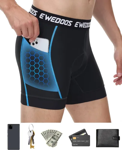 Vista 4 de Ewedoos Cycling Shorts Upgraded 4D Padded Bike Shorts with Pockets Mountain Bike Shorts Biking Bicycle Shorts for Men