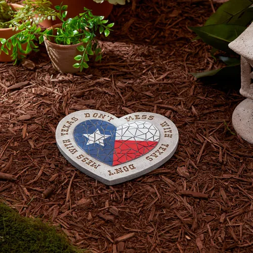 Vista 5 de Zingz & Thingz Colección de jardín al aire libre Colorido Stepping Stone, 10x10x0.75, Don't Mess with Texas