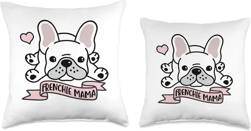 Vista 3 de D. Frenchie Mama - Cojín de Bulldog francés (16.0 x 16.0 in), diseño de bulldog francés, multicolor