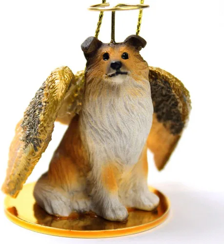 Vista 143 de Conversation Concepts Adorno navideño: Chihuahua, pelo largo 19-Dorado