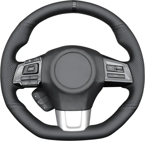 Vista 39 de MEWANT Funda de volante de automóvil transpirable cosida a mano para Subaru WRX 2015-2021 / WRX STI 2015-2021, accesorios para volante Subaru WRX