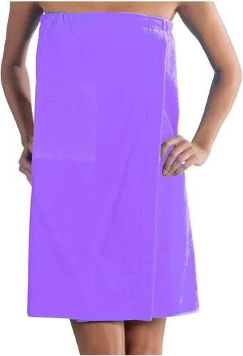 Vista 9 de BY LORA Cubierta de ducha de algodón de rizo para mujer, color aguamarina, tamaño S/M
