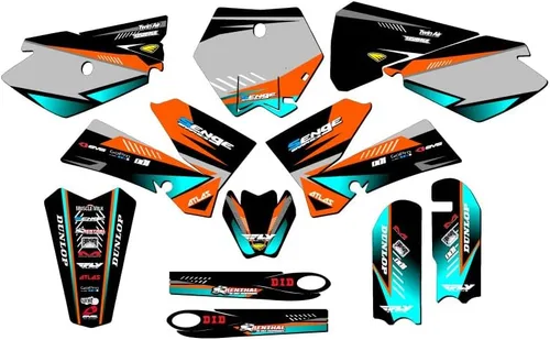 Vista 12 de Kit de base gráfica SX 105 Surge Black Senge 2006-2012 compatible con KTM