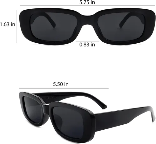Vista 4 de Retro Rectangle Sunglasses for Women Trendy 90s Vintage Sunglasses UV400 Protection Narrow Square Frame