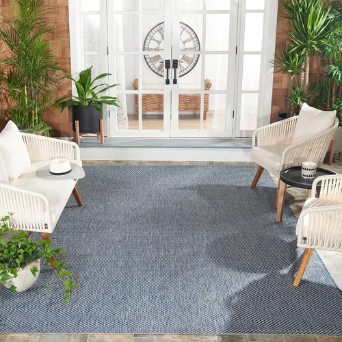 Vista 74 de SAFAVIEH Alfombra Lavable para Exteriores Colección Courtyard - 2'3" x 5', Azul Aqua y Gris, No Desprende Pelusa y Fácil Limpieza, Ideal para Patio