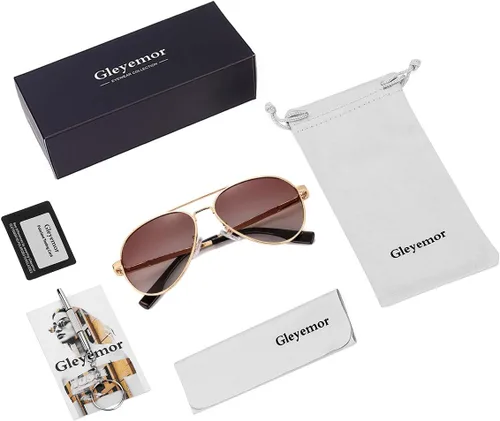 Vista 7 de Gleyemor Gafas de sol de aviador pequeñas para mujeres y hombres, marco pequeño de 2.047in, polarizadas, aviadores para cara pequeña
