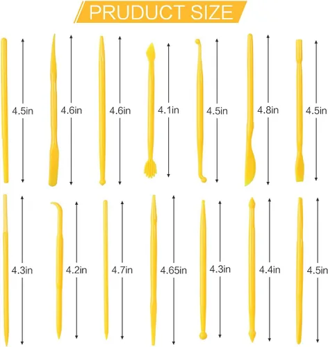 Vista 2 de Clay Tools, juego de 14 piezas de plástico para tallar, modelar cerámica para tallar, peinar, relieve, adecuado para principiantes
