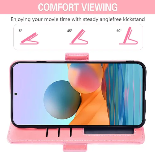 Vista 4 de Asuwish Compatible con Xiaomi Redmi Note 10 Pro Wallet Case Protector de pantalla de vidrio templado, soporte para tarjeta de crédito, correa
