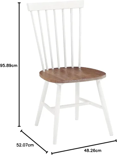 Vista 8 de OSP Home Furnishings Eagle Ridge - Sillas de comedor tradicionales de madera maciza estilo Windsor, paquete de 2, color crema
