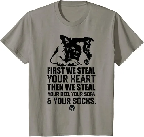 Vista 29 de Border Collie Steal Your Heart Steal Your Bed - Camiseta de sofá, Gris