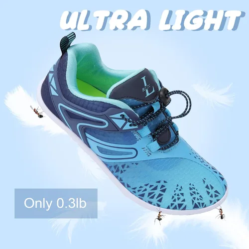 Vista 3 de L-RUN Zapatos de agua para hombre y mujer, zapatos de agua descalzos para senderismo, secado rápido, calcetines acuáticos para natación, buceo