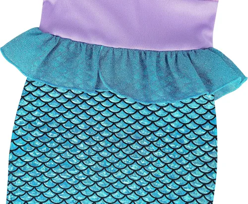Vista 8 de Eledobby Ariel Dress for Girls Little Mermaid Costume Halloween Princess Mermaids Dress Up Cosplay Brithday Party Outfits