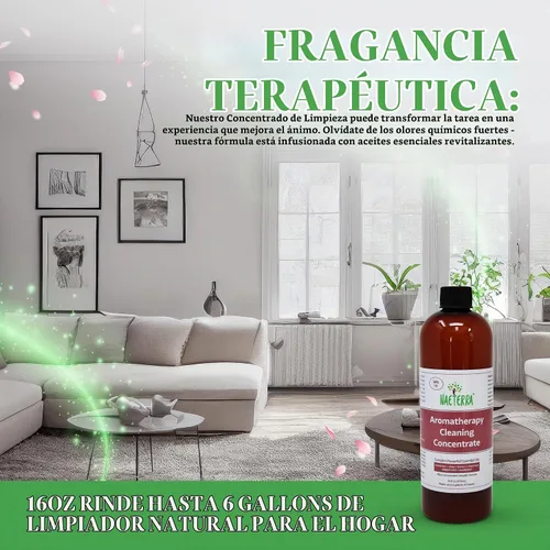 Vista 3 de Naeterra Aromatherapy Cleaning Concentrate 16 oz – Limpiador multisuperficie natural multiusos – Fórmula de aceite esencial a base de plantas