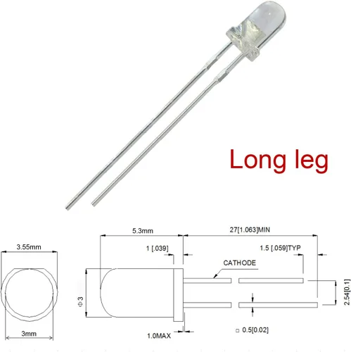 Vista 3 de 100pcs 12V 0.118 in blanco LED 9V medidor instrumento diodos emisores de luz
