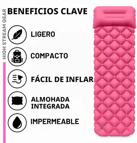 Vista 3 de Kids Sleeping Pad for Camping and Sleepovers with Pillow, Inflatable Camping Mattress for Backpacking & Travel, Thick Toddler Cot Mat, Fast