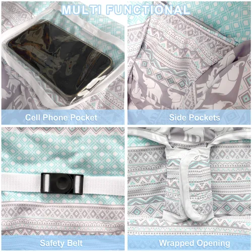 Vista 3 de Funda para carrito de compras para bebé 2 en 1 Funda para silla alta con arnés de seguridad Multifuncional Patrón de dinosaurio Cubiertas de carrito