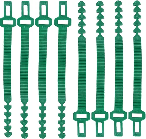 Vista 7 de 8 bandas de soporte para estacas de árbol, correas de árbol para estacas, entrelazado ajustable resistente, reutilizables, para plantas de jardín