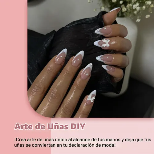 Vista 6 de 30 Uñas Postizas de Punta Francesa Negra a Presión, Uñas de Almendra Cortas para Presionar, Uñas Postizas Cortas en Forma de Almendra, Uñas negro