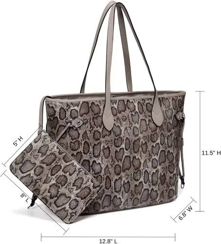 Vista 3 de Daisy Rose Bolso de viaje de hombro y embrague a juego de cuero vegano PU
