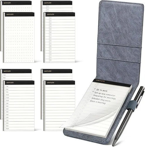 Vista 9 de WEMATE Juego de 10 Piezas de Soportes Pequeños para Bloc de Notas, Cuaderno de Bolsillo - Incluye Mini Soporte para Bloc de Notas de Bolsillo con 8