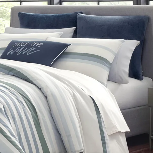Vista 10 de Nautica - Juego de edredón individual, ropa de cama reversible de algodón con funda a juego, decoración del hogar para todas las estaciones