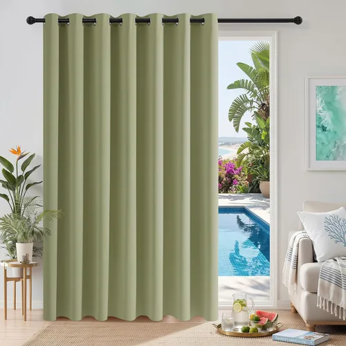 Vista 25 de RYB HOME Cortinas portátiles para puerta con privacidad, cortinas opacas y aislantes térmicas para dormitorio, armario, sala de estar, comedor, Beige