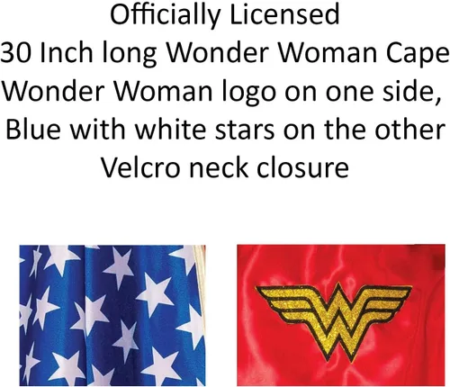 Vista 3 de Rubie's DC Comics Capa de Wonder Woman de gran calidad 30 pulgadas, para mujer, talla única , Multicolor