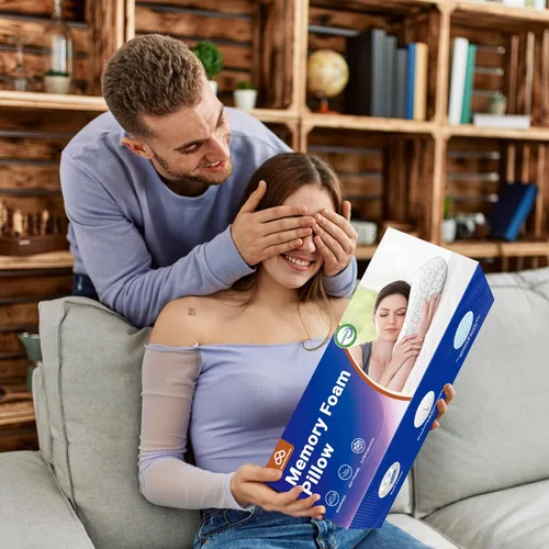 Vista 7 de Almohadas de espuma viscoelástica, almohada de cama para dormir de lado, espalda y boca abajo, almohada cervical para dormir con funda extraíble