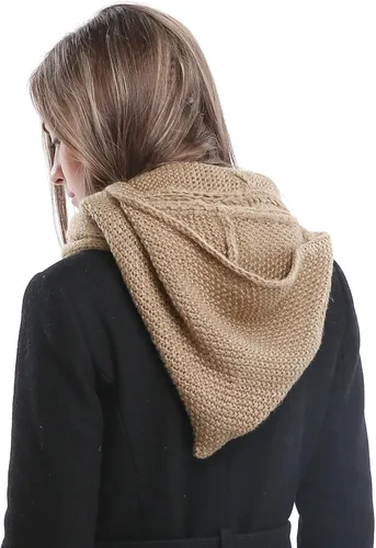 Vista 6 de Bellady Bufanda de punto con capucha para invierno