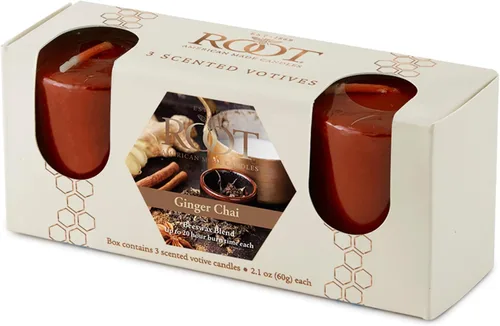 Vista 17 de Root Candles Velas votivas perfumadas de otoño, mezcla de cera de abeja, hechas a mano de 20 horas, 3 unidades, sidra caliente