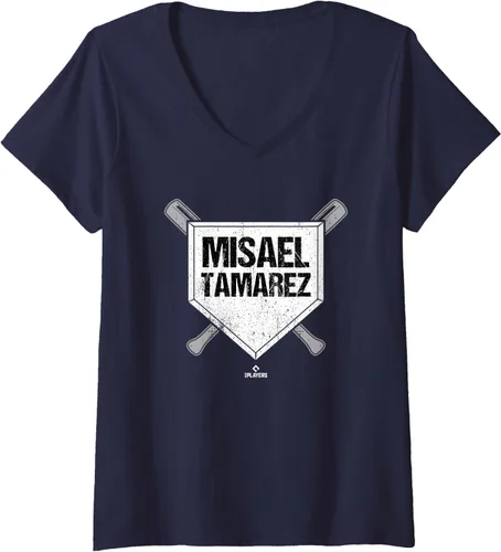 Vista 3 de Womens Homeplate Gameday Misael Tamarez Prospect Baseball Fan Gear V-Neck T-Shirt