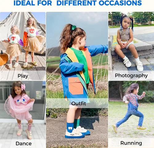 Vista 3 de HAPPY NOCNOC - Zapatos para niños y niñas, tenis de lona con doble gancho y bucles con suela de color caramelo