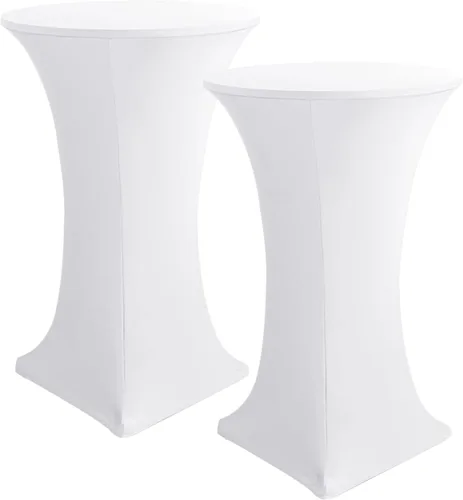 Vista 12 de HolidayIdeas Fundas para Mesa de Cóctel, Paquete de 2 - Manteles de Cóctel de Spandex Elástico Ajustado con Esquinas Cuadradas