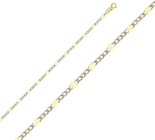 Vista 2 de Wellingsale Cadenas Figaro estampadas de oro macizo de 14 quilates (opciones de selección)